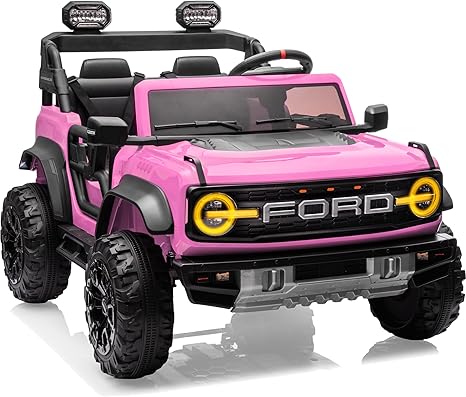 24V Ride on Toys for Big Kids, Licensed Ford Bronco Raptor 2 Seater Ride on Cars with Remote Control